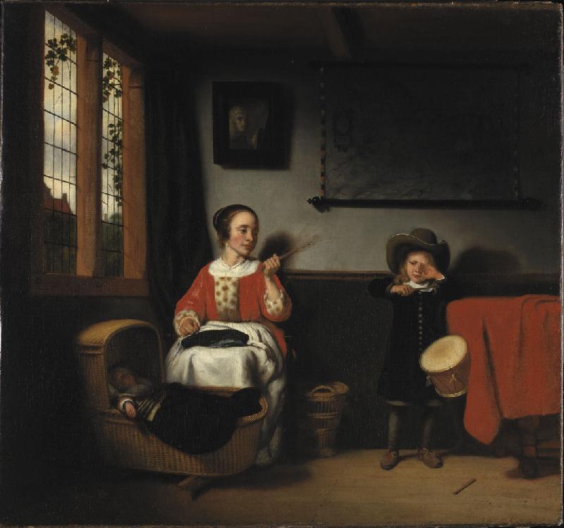 Nicolaes maes The Naughty Drummer oil painting image